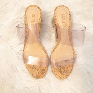 SCHUTZ Barely worn clear cork sandal